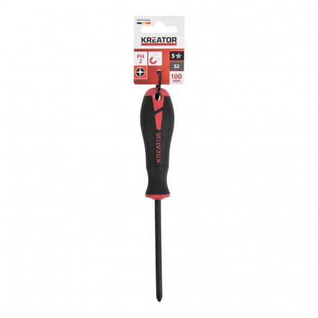 Kreator KRTH20603 Phillips screwdriver, 100mm, PH2, magnetic tip, anti-slip handle