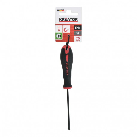 Kreator KRTH21104 Torx kruvikeeraja, 75mm, T9, S2 teras, magnetiline ots, libisemiskindel käepide