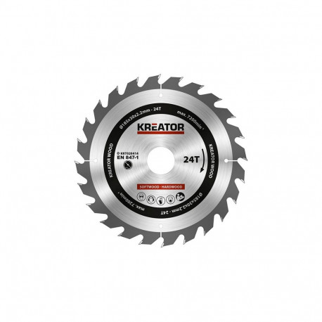 Saeketas puidule Ø185x30x2,2mm, 24 hammast Kreator