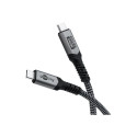 Goobay USB-C™ Cable with Textile Sheath, USB4™, 240 W, 40 Gbit/s, Power Delivery, 1 m, Black, Grey |