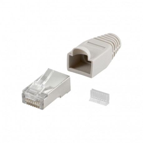 Goobay RJ45-pistik 68746 CAT 5e STP-varjestatud pingutusleevendusega ümmarguse kaabli jaoks 6.4mm Th