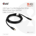 CABLE USB-C TO MINI DP 1.2M/M/M CAC-1561 CLUB3D