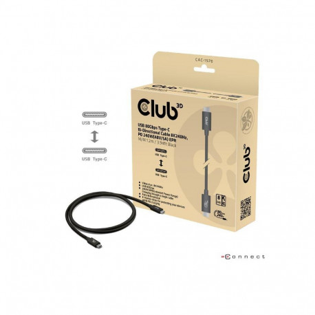CABLE USB-C TO USB-C 1.2M/BLACK CAC-1570 CLUB3D