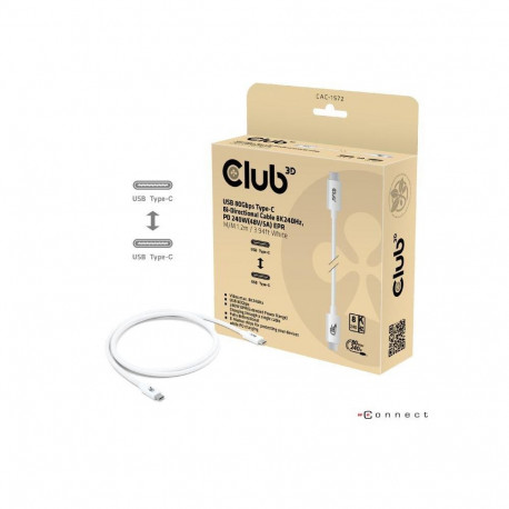 CABLE USB-C TO USB-C 1.2M/WHITE CAC-1572 CLUB3D