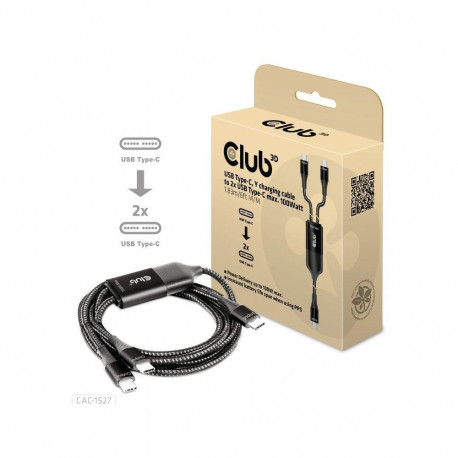 CABLE USB-C TO 2XUSB-C 1.83M/M/M CAC-1527 CLUB3D