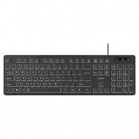 Keyboard - SAVIO KB-04 Full-size USB QWERTY with Multimedia Keys Black