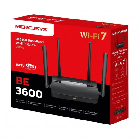 Wireless Router - MERCUSYS MR25BE Gigabit Dual-band 3600 Mbit/s Black