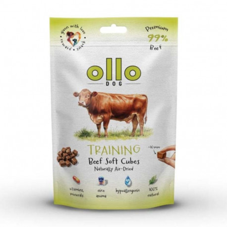 Dog Treat - OLLO Air Dried Training Beef Cubes 80g Hypoallergenic 42.4% Protein