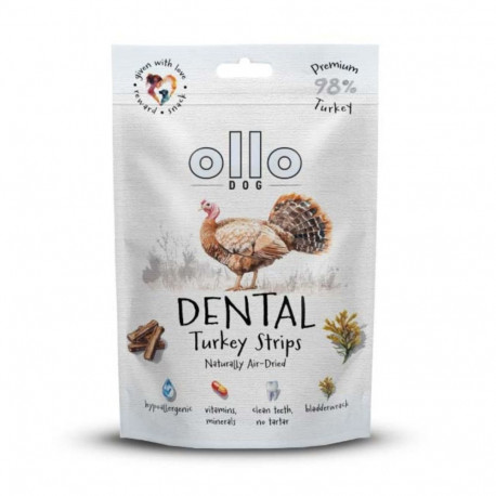Dog Treat - OLLO Air Dried Dental Turkey Strips 80g Gluten-Free