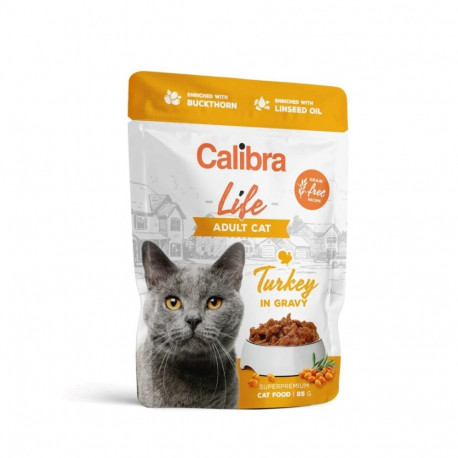 Cat Food - CALIBRA Cat Life Adult Turkey in Gravy Wet Food 85g