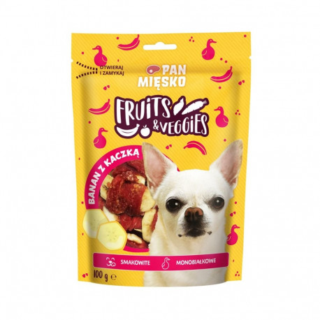 Dog Treat - PAN MIĘSKO Banana with Duck Grain-Free Hypoallergenic 100g