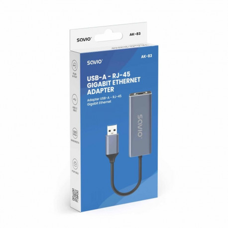 Adapter - Savio AK-83 USB Type-A to RJ-45 5 Gbit/s
