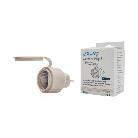 Smart Plug - Shelly Outdoor Plug S Gen3 IP44 Wi-Fi Bluetooth Mocha