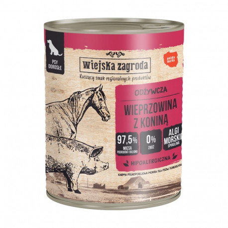 Dog Food - Wiejska Zagroda Pork & Horse Grain-Free Wet 800g
