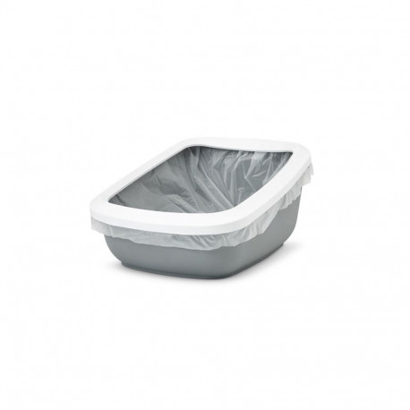 Cat Litter Box - SAVIC Aseo Jumbo 67.5x48.5x29cm Plastic Grey/White