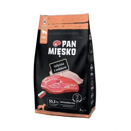 Dog Food - PAN MIĘSKO Veal with Turkey XS 30% Protein 20% Fat 3kg