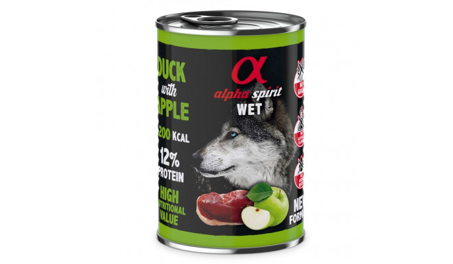 Dog Food - ALPHA SPIRIT Wet Duck with Apple Grain-Free 400g