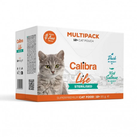 Cat Food - CALIBRA Cat Life Sterilised Wet Food 12x85g