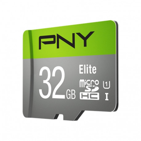 Memory Card - PNY Elite 32 GB MicroSDHC Class 10 UHS-I U1 Grey/Green