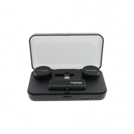 Microphone Set - PATONA PTS-I91S Lavalier Mic 100-24000 Hz, 8h Battery Life