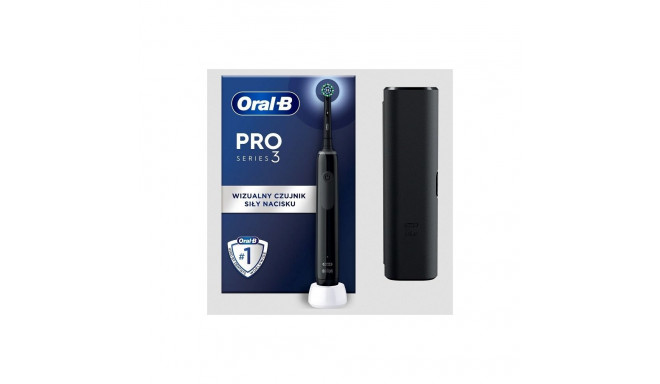 Electric Toothbrush - Braun Oral-B Pro 3 3500 Adjustable Speed 3 Modes Black Edition