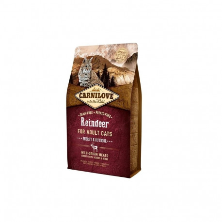 Cat Food - CARNILOVE Energy & Outdoor Reindeer 2kg Dry Cat Food 41% Protein