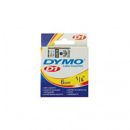 Markeerimislint Dymo D1, 6mm x 7m must/valgel