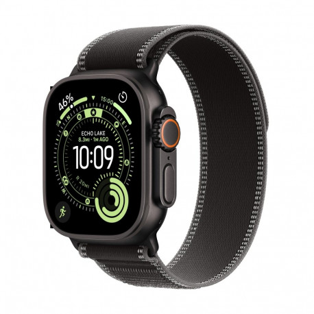 Apple Watch Ultra 3 GPS + Cellular 49mm Black Titanium Case with Black/Charcoal Trail Loop - S/M