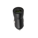 Maxlife MXCC-04 PD QC car charger 1x USB-C 1x USB 20W black