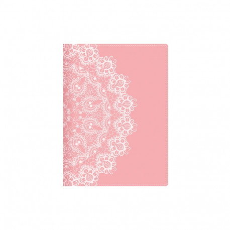 Raamatkalender MINISTER Trend Nädal H White Lace, A5 spiraalköide, surutrükis pilt kunstnahast kaane