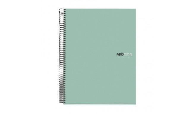 Kaustik A4 120l 5x5 ruut spiraal 4-ne augustus, 4-värvi register, kartong kaaned CALM AQUA Miquelriu