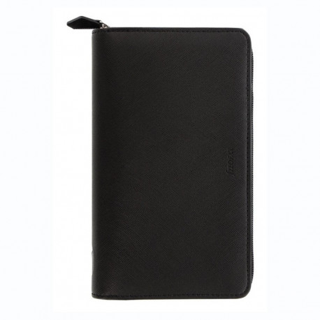 Filofax - Saffiano Personal compact Zip Black (must), lukuga ajaplaneerija
