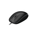 Logitech B100 Wired Mouse, USB Type-A, Optical, 1000 DPI, Black