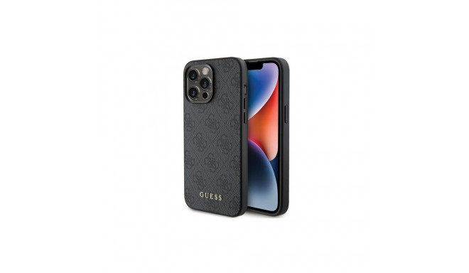 Guess Guess 4G Metal Gold Logo case for iPhone 15 Pro Max - gray