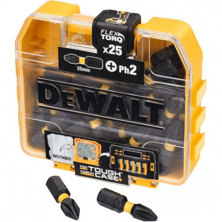 DeWALT DT70555T-QZ Extreme FLEXTORQ 25pc Set PH2 25mm in Small Bulk Storage Case