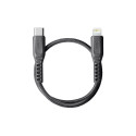 UNIQ Uniq Flex USB-C / Lightning 18W nylon cable 30 cm - gray UNIQ Uniq Flex USB-C / Lightning 18W nylon cable 30 cm - gray