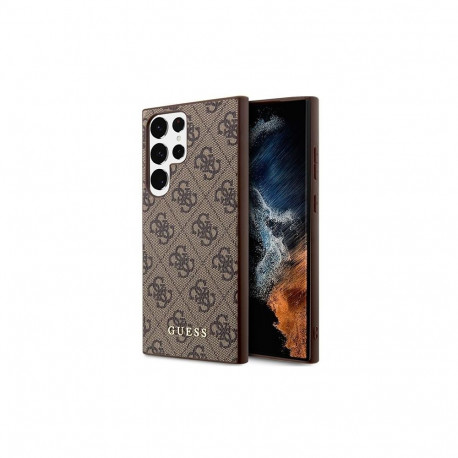 Guess Guess GUHCS23LG4GFBR S23 Ultra S918 brown/brown hard case 4G Metal Gold Logo
