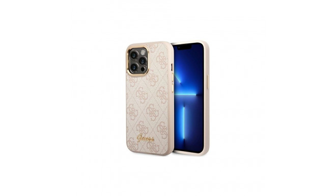 Guess Guess 4G Vintage Gold Logo case for iPhone 14 Pro - pink