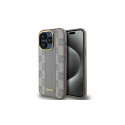DKNY DKNY Leather Checkered Mono Pattern MagSafe iPhone 15 Pro Max Case - Beige