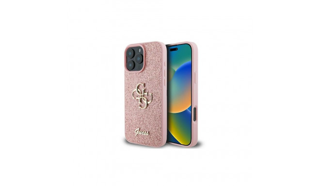 Guess Guess Fixed Glitter Big 4G Case for iPhone 16 Pro - Pink