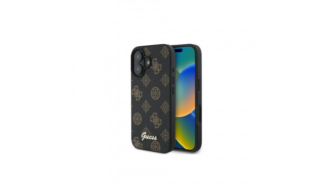Guess Guess Peony Script MagSafe iPhone 16 Plus Case - Black