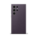 Samsung - Galaxy S24 Ultra Leather Cover case Dark Violet