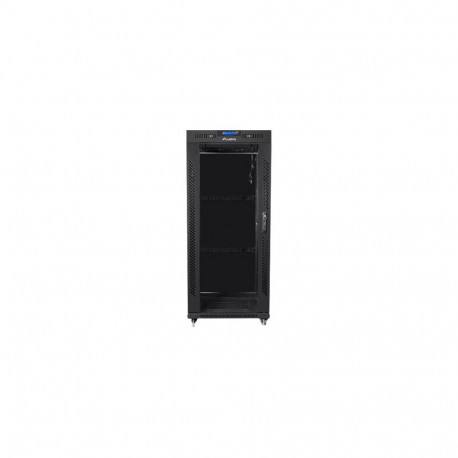 Lanberg Rack cabinet 19" free-standing 27U/600x600 (flat pack) with glass door lCD V2, black |