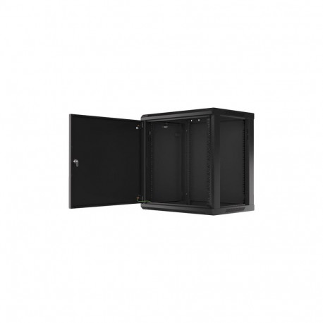 Lanberg Rack cabinet 19" wall-mount 12U/600x450 for self-assembly with metal door (flat pack), black