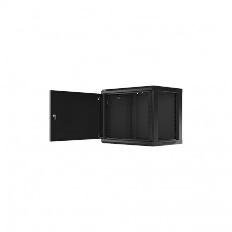 Lanberg Rack cabinet 19" wall-mount 9U/600x450 for self-assembly with metal door (flat pack), black 