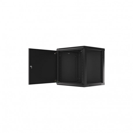 Lanberg Rack cabinet 19" wall-mount 12U/600x600 for self-assembly with metal door (flat pack), black