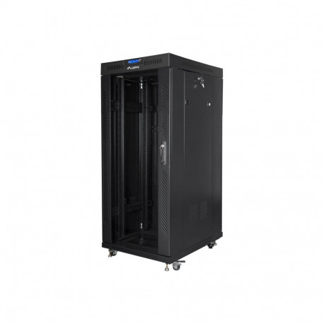 Lanberg Rack cabinet 19" free-standing 27U/800x1000 (flat pack) with glass door lCD V2, black |