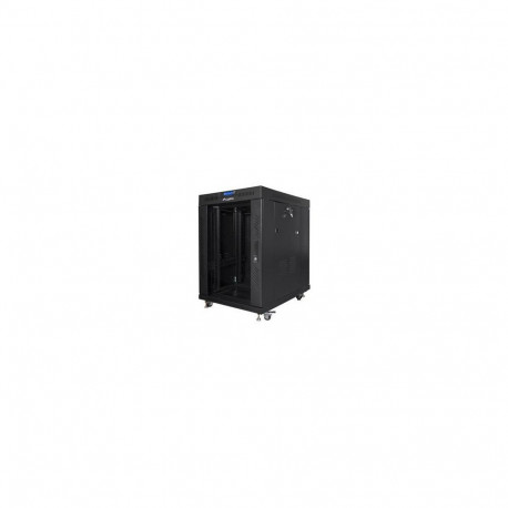 Lanberg Rack cabinet 19" free-standing 15U/800x1000 (flat pack) with glass door lCD V2, black |