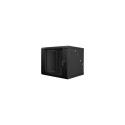 Lanberg Rack cabinet 19" double-section wall-mount 9U/600x600 (flat pack), black |