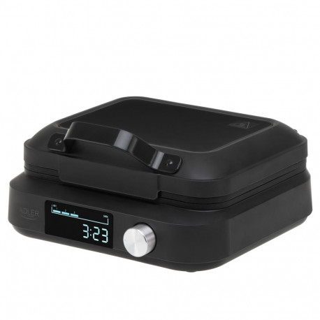 Adler Waffle Maker with LED Display | AD 3087 | 2200 W | Number of pastry 2 | Belgium | Black